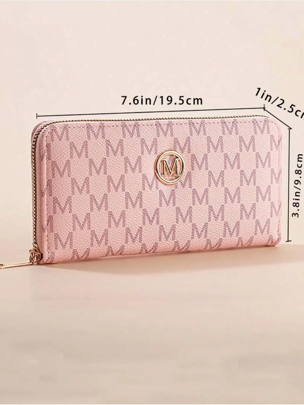 Pink Zip-Around Wristlet Wallet